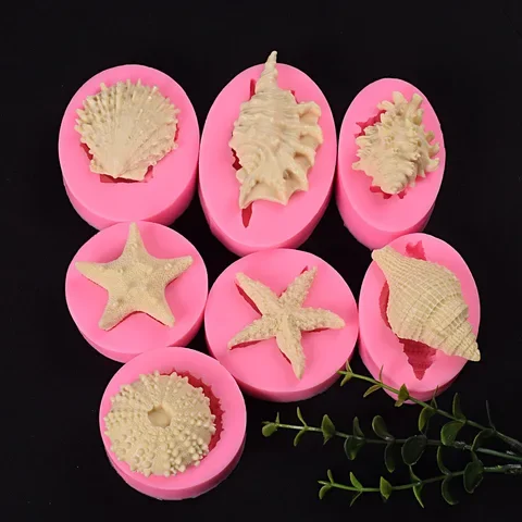 

Cake Decorating Tools Fondant Cake Silicone Molds Sea Shell Sugar Craft Chocolate Candy Soap Clay Moulds