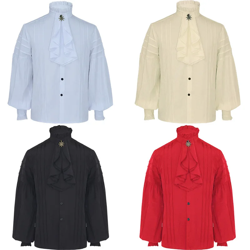 Men Renaissance Long Sleeve Shirt Brand Medieval Pirate Steampunk Colonial Shirt Tops Halloween Perform Costume Chemise
Men Renaissance Long Sleeve Shirt Brand Medieval Pirate Steampunk Colonial Shirt Tops Halloween Perform Costume Chemise