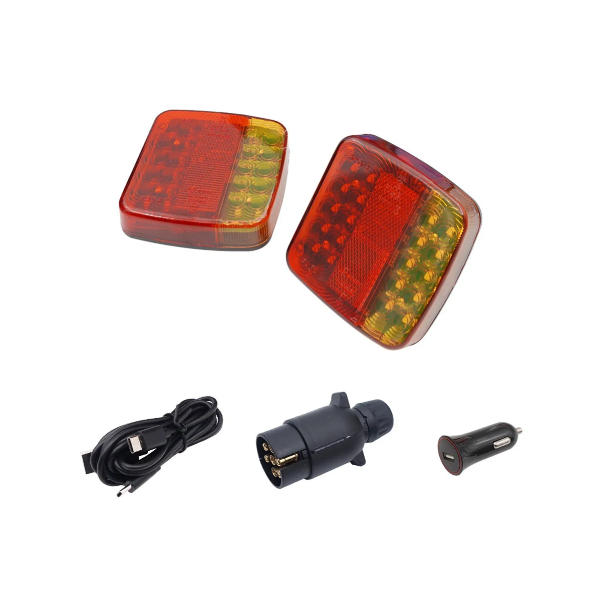 

Wireless Trailer Lights Kit for Towing Truck, Rechargeable LED Tow Light with netic for Boat Trailer RV