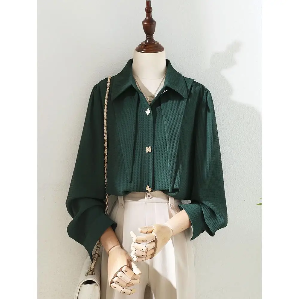 2023 Korean Spring Autumn Blusas Women Green Vintage Tops Chiffon Blouse Long Sleeve Casual Wear Office Shirts Elegant Blouses
2023 Korean Spring Autumn Blusas Women Green Vintage Tops Chiffon Blouse Long Sleeve Casual Wear Office Shirts Elegant Blouses