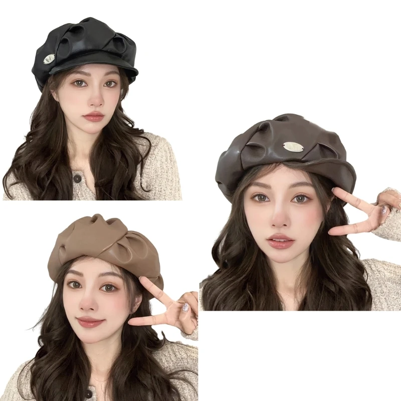 Adult Punk Alloy Badge Hat Teens PU Octagons Cap Hot Girls Women Painter Hat Carnival Taking Photo Hat
Adult Punk Alloy Badge Hat Teens PU Octagons Cap Hot Girls Women Painter Hat Carnival Taking Photo Hat