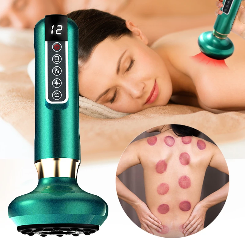 

12/6 Level Electric Vacuum Cupping Massager Scraping Fat Burning Body Guasha For Body Anti-Cellulite Suction Cup Gua Sha Massage