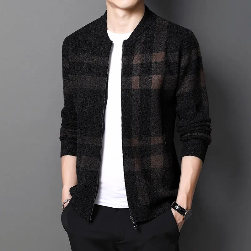 2022 Spring and Autumn New Men's Plaid Cardigan Sweater Warm Zip Knitted Sweater Cardigan Jacket Slim Casual Clothing Men S11
2022 Spring and Autumn New Men's Plaid Cardigan Sweater Warm Zip Knitted Sweater Cardigan Jacket Slim Casual Clothing Men S11