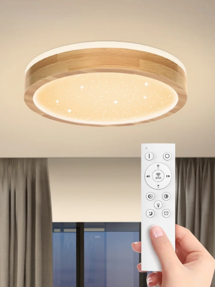 

DIGOO Modern LED Ceiling Light Lamp Wooden Lighting Fixture Surface Mount Living Room Home Decor Balcony Remote Control 40CM