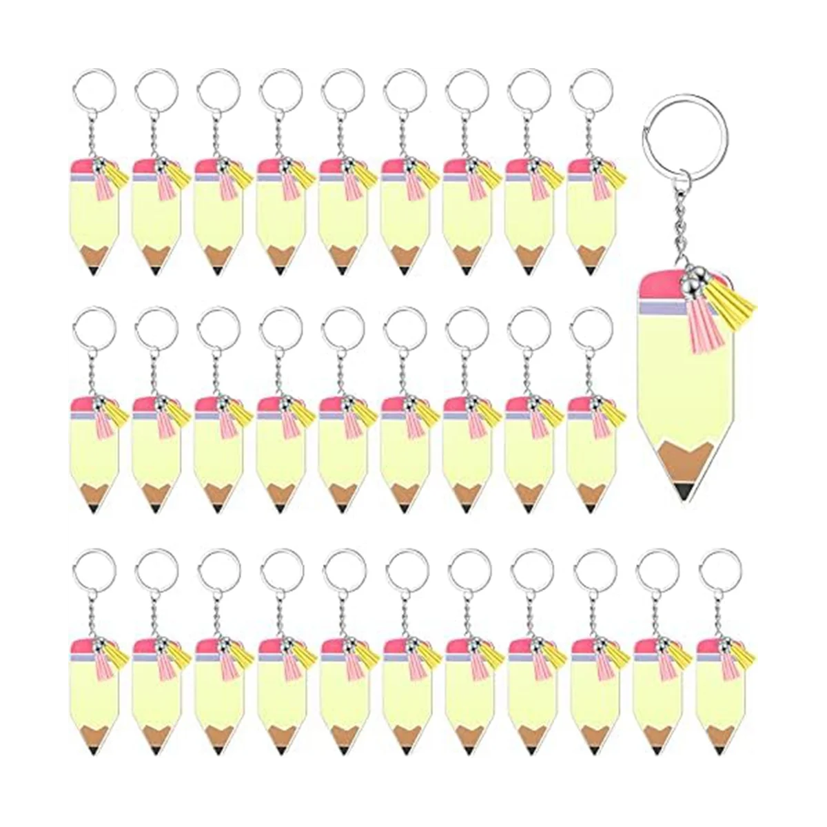 120 Pcs Acrylic Pencil Keychains with Key Rings, Tassels Key Chain for Craft, Bulk Keychain Rings, Rings Key Chain Kit A
120 Pcs Acrylic Pencil Keychains with Key Rings, Tassels Key Chain for Craft, Bulk Keychain Rings, Rings Key Chain Kit A