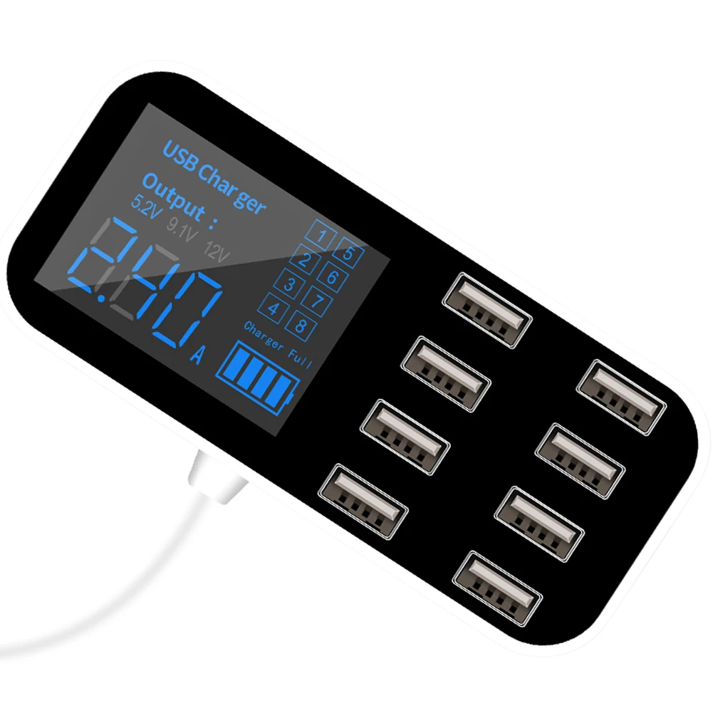 1pc Universal A9S Car 8-Port Multi USB Hub LCD Display Charger 1 In 8 Out 40W Fast Charging Device Auto Electronics Accessories
1pc Universal A9S Car 8-Port Multi USB Hub LCD Display Charger 1 In 8 Out 40W Fast Charging Device Auto Electronics Accessories