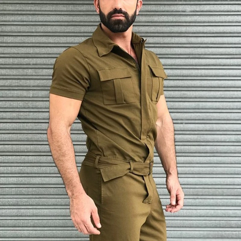 2023 Men's Overalls Casual Streetwear Pocket Solid Color Short Sleeve+Trousers Jumpsuit Fashion Leisure Basic Work Pants
2023 Men's Overalls Casual Streetwear Pocket Solid Color Short Sleeve+Trousers Jumpsuit Fashion Leisure Basic Work Pants