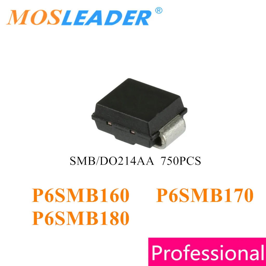 Mosleader SMB 750PCS P6SMB160 P6SMB170 P6SMB180 P6SMB160A P6SMB160CA P6SMB170A P6SMB170CA P6SMB180A P6SMB180CA DO214AA Chinese
Mosleader SMB 750PCS P6SMB160 P6SMB170 P6SMB180 P6SMB160A P6SMB160CA P6SMB170A P6SMB170CA P6SMB180A P6SMB180CA DO214AA Chinese