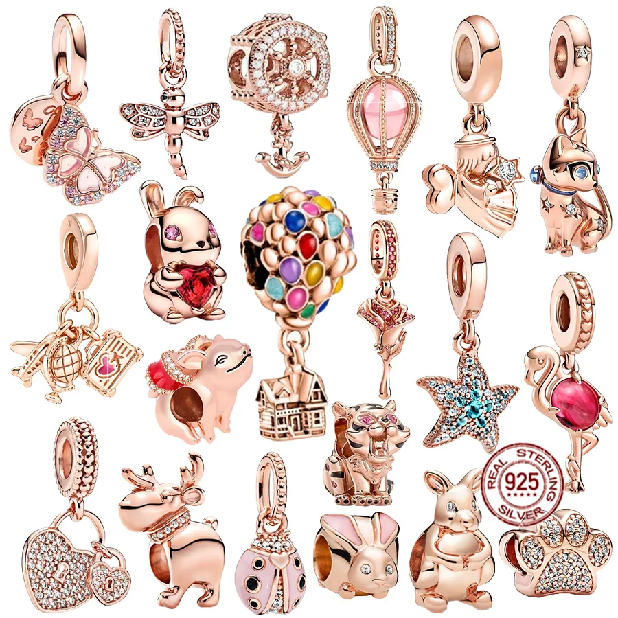 925 Sterling Silver Rose Gold Plated Pink Ladybird,Hot Air Balloon,Angel Dangle Charm Jewelry Bead Fit Original Pandora Bracelet
925 Sterling Silver Rose Gold Plated Pink Ladybird,Hot Air Balloon,Angel Dangle Charm Jewelry Bead Fit Original Pandora Bracelet