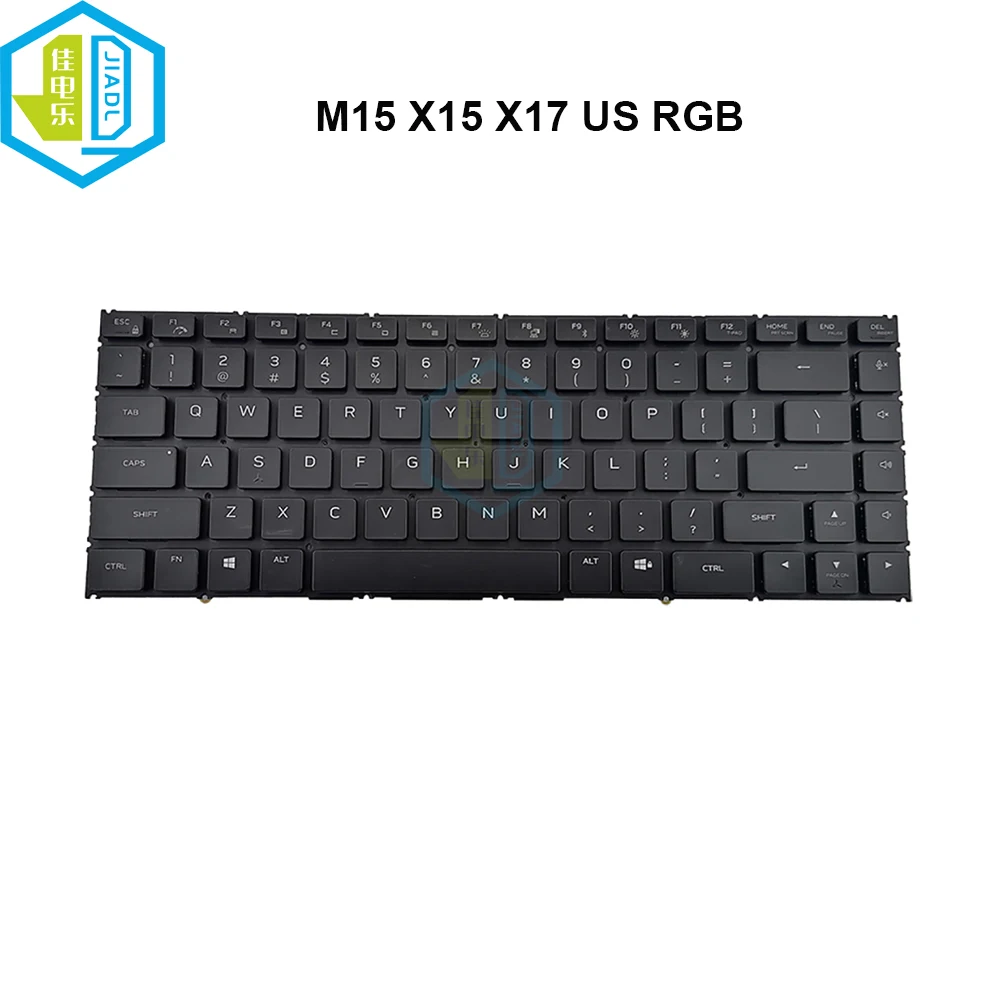 

US English Colorful RGB Backlit Keyboard For Dell For Alienware M15 R5 R6 X15 X17 R1 R2 Laptop Backlight Keyboards 07G3GT 7G3GT