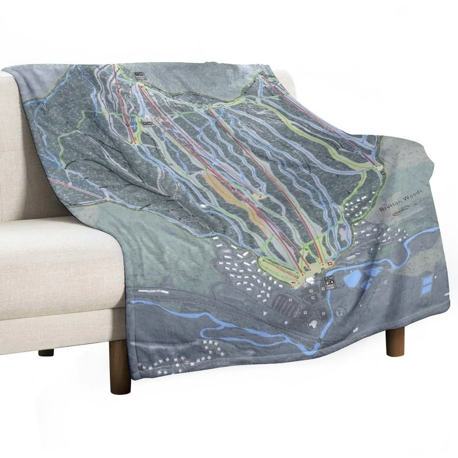 

Bretton Woods Resort Trail Map Throw Blanket For Sofa Thin Decorative Throw Blankets