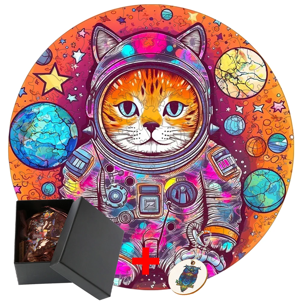 

Аэрокосмическая кошка, обучающие игры «сделай сам» для детей и семьи, деревянная головоломка Монтессори, деревянные животные, интеллектуальные упражнения, поделки «сделай сам»