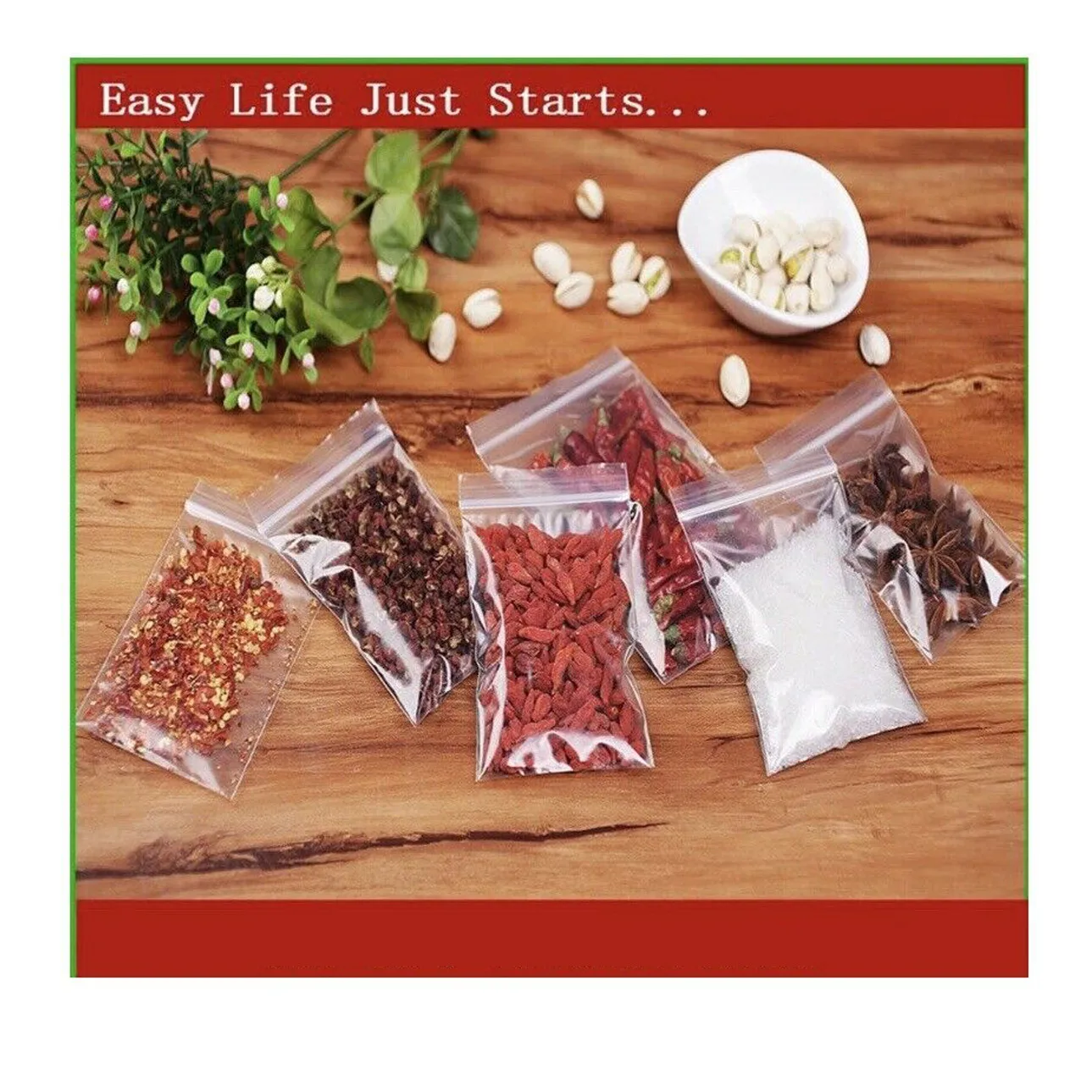 100pcs Resealable Zip Bags Self Seal Plastic Bags Small Clear Bags Baggies Baggy Grip For Food Storage Food Packaging
100pcs Resealable Zip Bags Self Seal Plastic Bags Small Clear Bags Baggies Baggy Grip For Food Storage Food Packaging