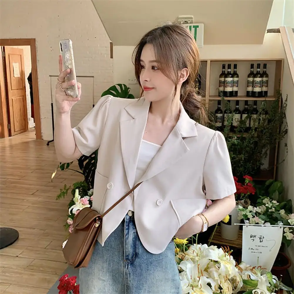 Fashion Summer Blazer Solid Color Breathable Office Jacket Women Thin Short Sleeve Suit Jacket 
Fashion Summer Blazer Solid Color Breathable Office Jacket Women Thin Short Sleeve Suit Jacket
