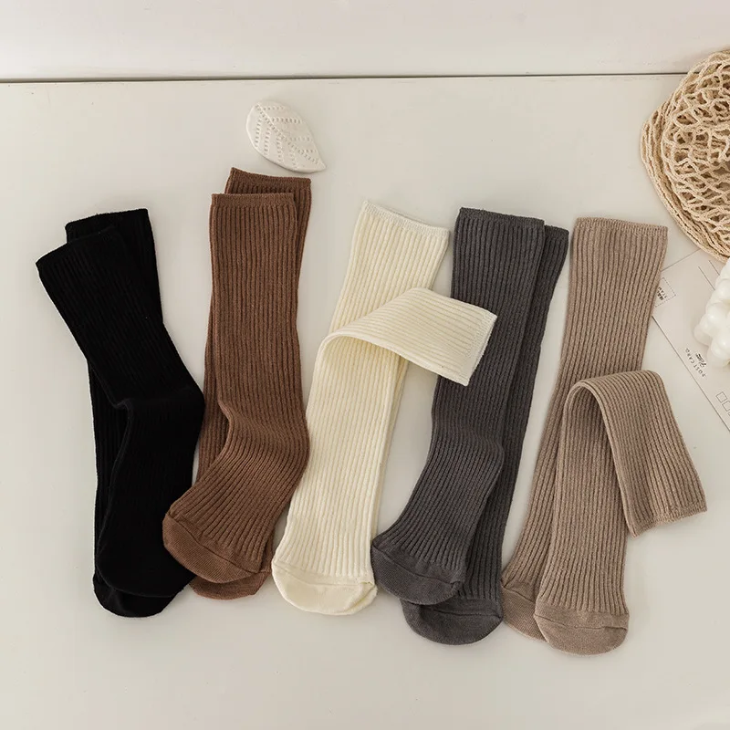 

Korean Knee High Sock for Baby Boys Girls Combed Cotton Pile Sock Spring Autumn Solid Color Leg Warmers Tuble Sock 1-8years old