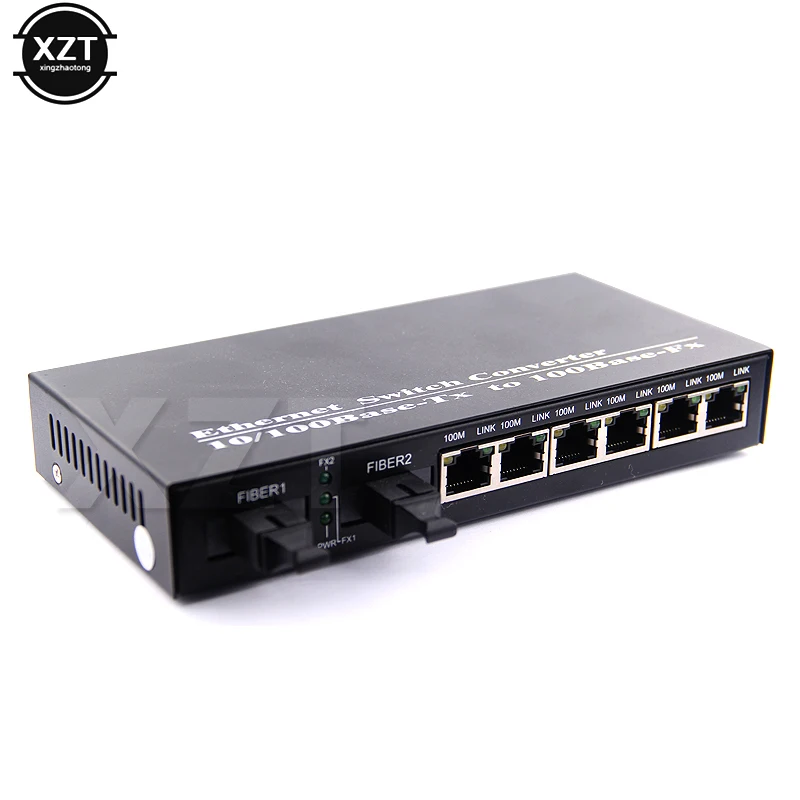 Gigabit Ethernet Switch Fiber Optical Media Converter Single Mode Single Fiber with 6 RJ45 UTP 2 SC Port 10/100/1000Mbp
Gigabit Ethernet Switch Fiber Optical Media Converter Single Mode Single Fiber with 6 RJ45 UTP 2 SC Port 10/100/1000Mbp