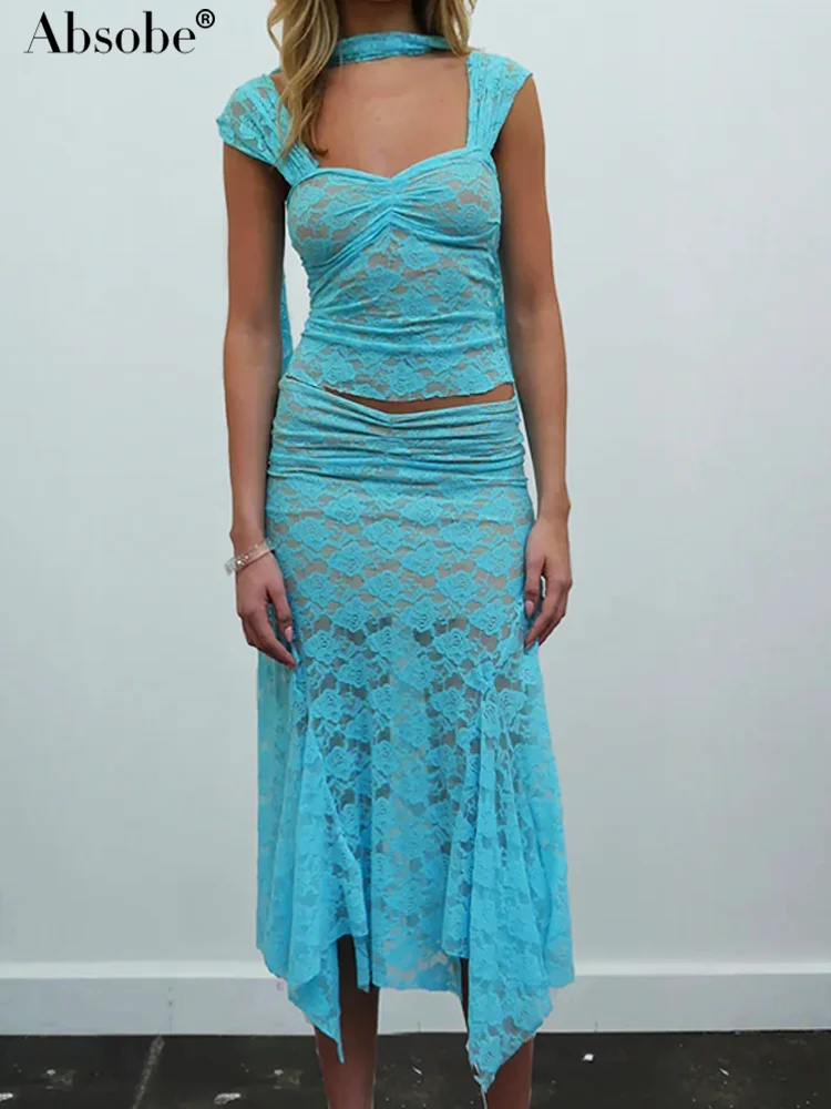 Absobe Lace A-Line Maxi Skirt Set Irregular Women Double Layer Shirring Backless Crop Tank Top Low Rise Long Skirt Hottie Outfit
Absobe Lace A-Line Maxi Skirt Set Irregular Women Double Layer Shirring Backless Crop Tank Top Low Rise Long Skirt Hottie Outfit