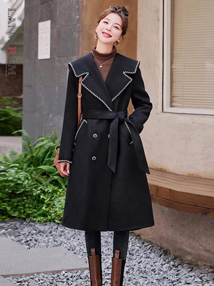 LANMREM Stitching Color Mid Length Woolen Coat Women Lapel Belt Double Breasted Warm Clothing Korean 2023 Winter New 2AA4100
LANMREM Stitching Color Mid Length Woolen Coat Women Lapel Belt Double Breasted Warm Clothing Korean 2023 Winter New 2AA4100