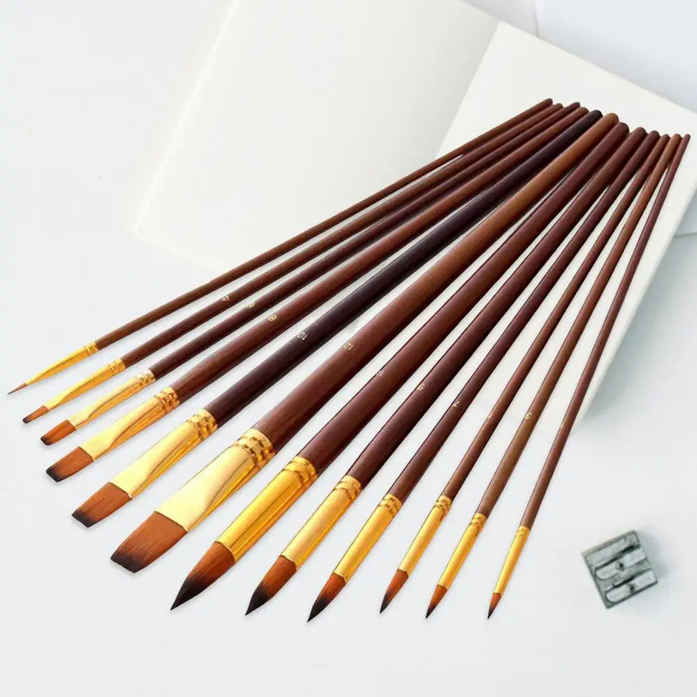 12Pcs/Set Useful Painting Brush Nylon Wool Anti-deform Art Brushes Chinese Calligraphy Class Writing Brush Pen
12Pcs/Set Useful Painting Brush Nylon Wool Anti-deform Art Brushes Chinese Calligraphy Class Writing Brush Pen