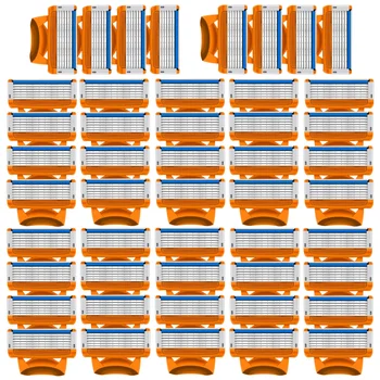 남성용 부드러운 면도 면도날, 수염 면도, 5 블레이드, 오리지널 브랜드 면도기, 얼굴 관리용 리필 상품 이미지