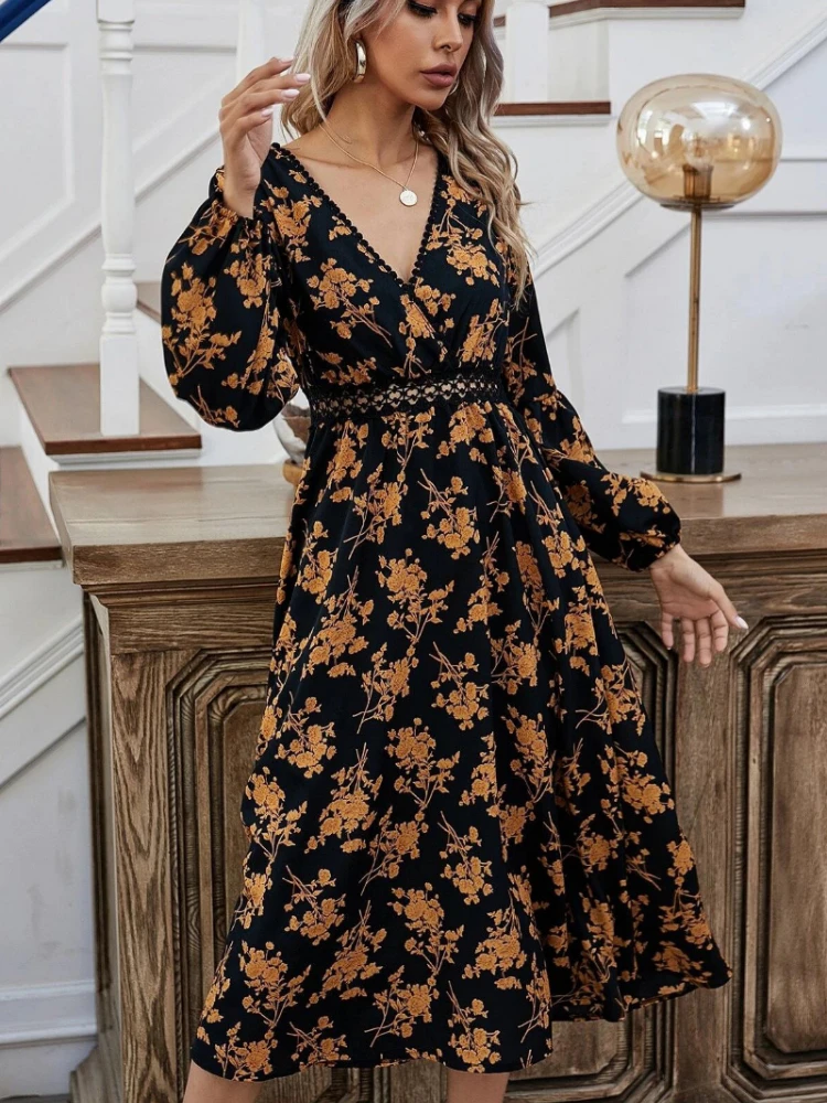 Summer Madi Dress Women Clothes Casual V Neck Femme Robe Tunic Elegant Party Dress Print Long Sleeve Dress Female Vestidos Mujer
Summer Madi Dress Women Clothes Casual V Neck Femme Robe Tunic Elegant Party Dress Print Long Sleeve Dress Female Vestidos Mujer