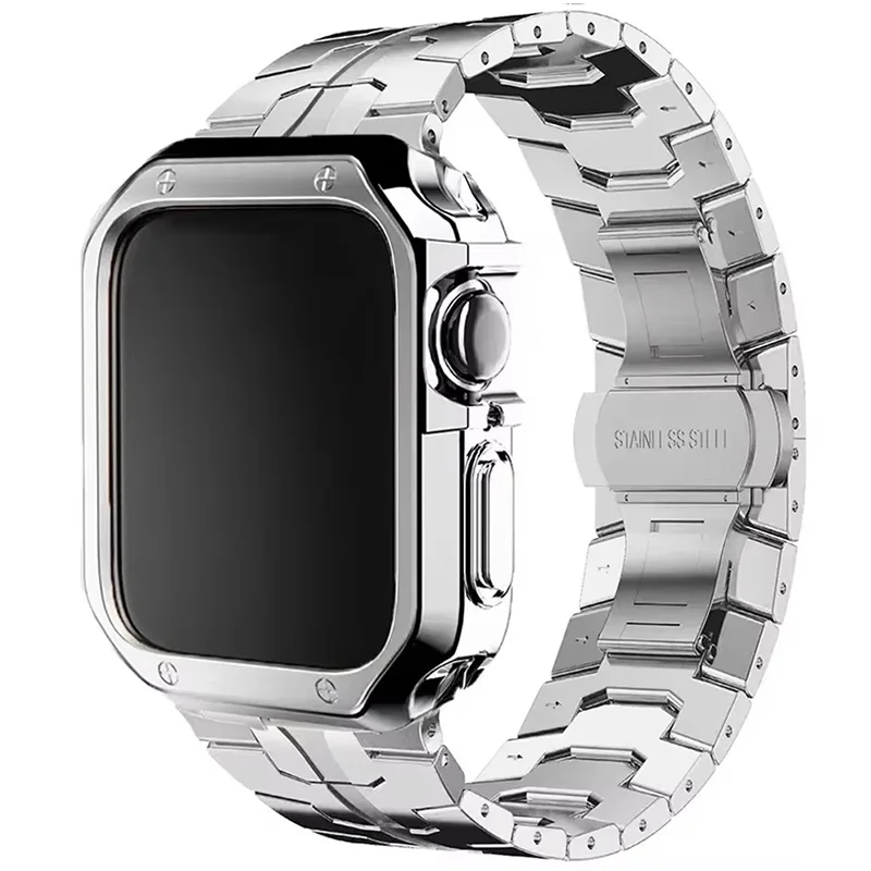Stainless Steel Band+TPU Cover Case for Apple Watch 49mm 40mm 45mm 44mm 41 Strap+case for Series 9 8 7 6 5 4 SE Ultra Watchband Stainless Steel Band+TPU Cover Case for Apple Watch 49mm 40mm 45mm 44mm 41 Strap+case for Series 9 8 7 6 5 4 SE Ultra Watchband