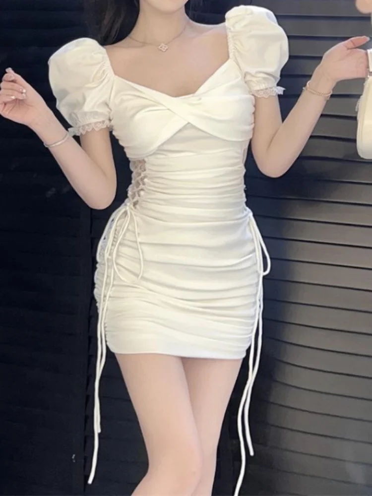 QWEEK Sexy Bandage Lace Bodycon Dress Whtie Puff Sleeve Wrap Short Dresses Summer Sundress 2023 New In Korean Fashion Kpop
QWEEK Sexy Bandage Lace Bodycon Dress Whtie Puff Sleeve Wrap Short Dresses Summer Sundress 2023 New In Korean Fashion Kpop