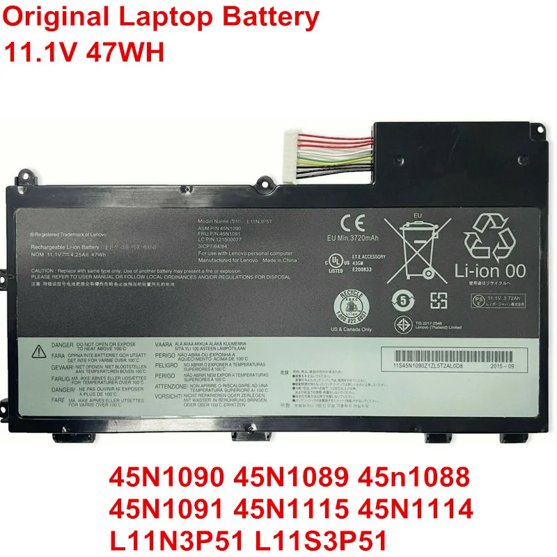 11.1V 47Wh Genuine Laptop Battery L11S3P51 L11N3P51 45N1090 45N1091 For Lenovo ThinkPad T430U V490U V490UA V590U Ultrabook OEM
11.1V 47Wh Genuine Laptop Battery L11S3P51 L11N3P51 45N1090 45N1091 For Lenovo ThinkPad T430U V490U V490UA V590U Ultrabook OEM