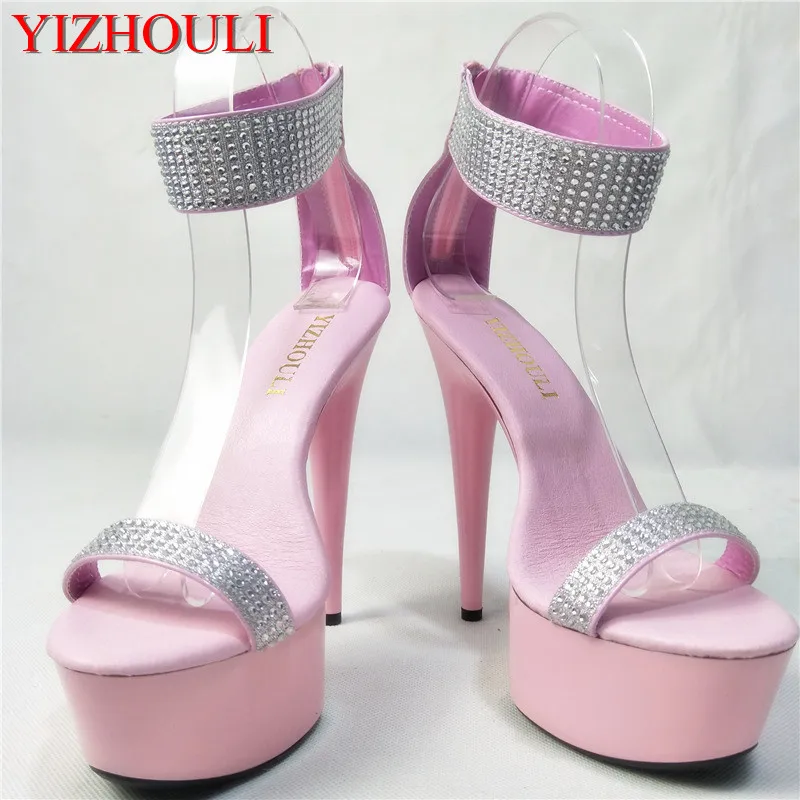 

Fashion grid 15cm thick transparent glass slipper bottom fine with super high heels for women's shoes high-heeled dance shoes