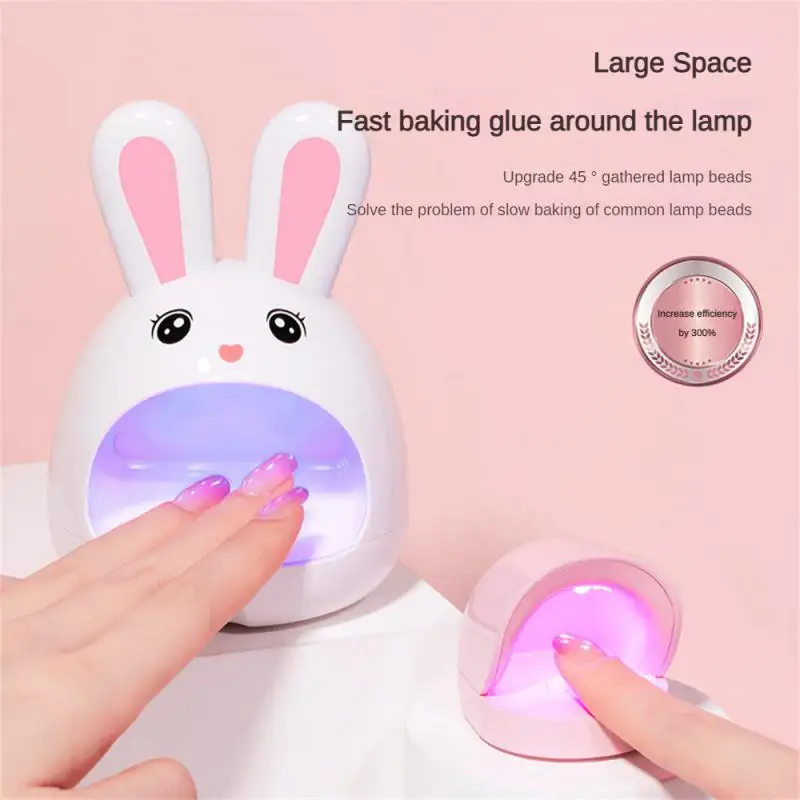 

24W Small Nail Dryer Gel Nail Polish LED Nail Lamp Cute Rabbit UV Lamp USB Charging Household Nail Lamp Nail Art Tool Equipment