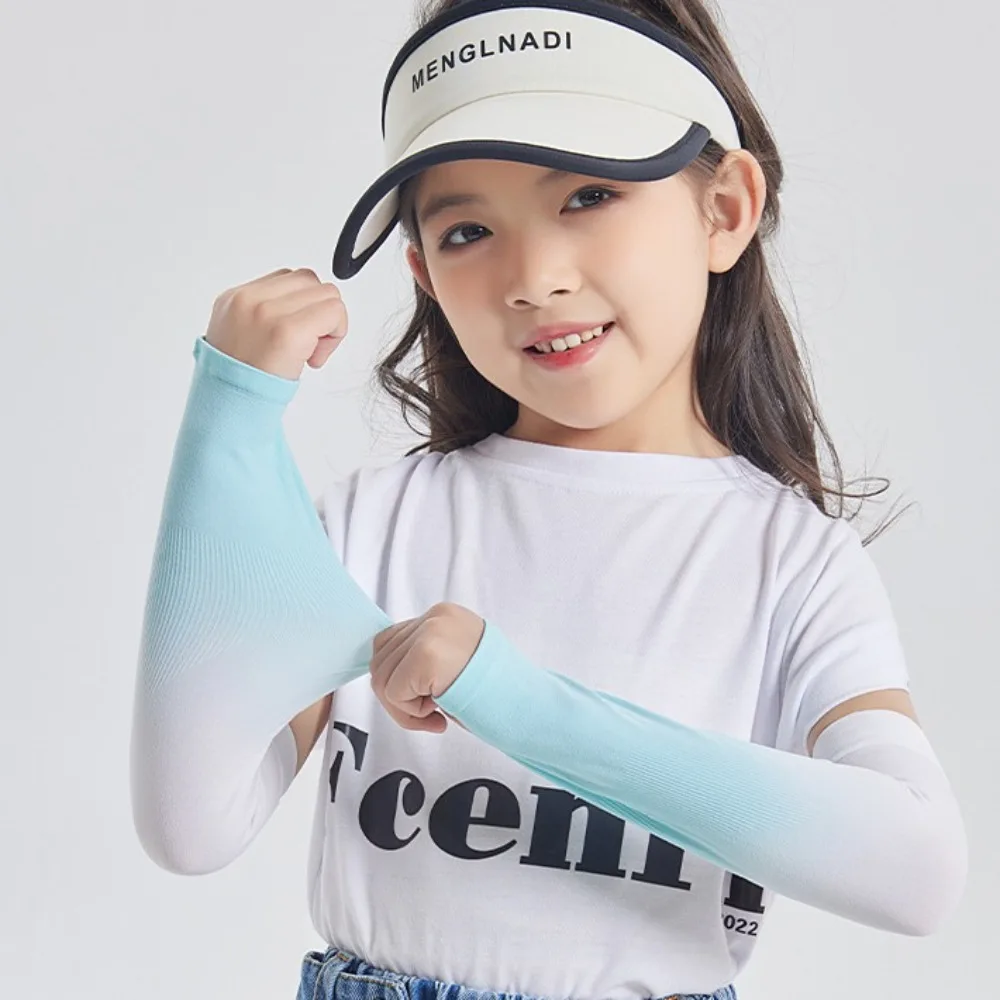 Spandex Ice Silk Arm Sleeves Elastic Polyester Gradient Color Sleeve Cool Finger Hole Sun Protection Arm Cover Kids
Spandex Ice Silk Arm Sleeves Elastic Polyester Gradient Color Sleeve Cool Finger Hole Sun Protection Arm Cover Kids