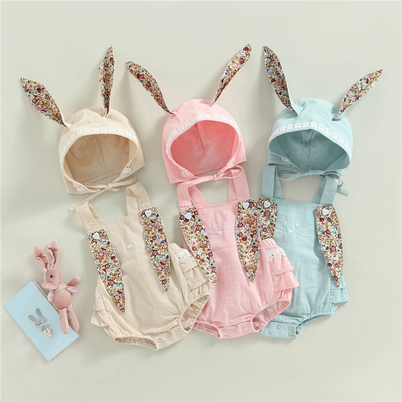 Newborn Infant Baby Girls Summer Casual Romper Sleeveless Floral Print Bunny Ear Playsuit with Cartoon Hat Outfits Clothes
Newborn Infant Baby Girls Summer Casual Romper Sleeveless Floral Print Bunny Ear Playsuit with Cartoon Hat Outfits Clothes