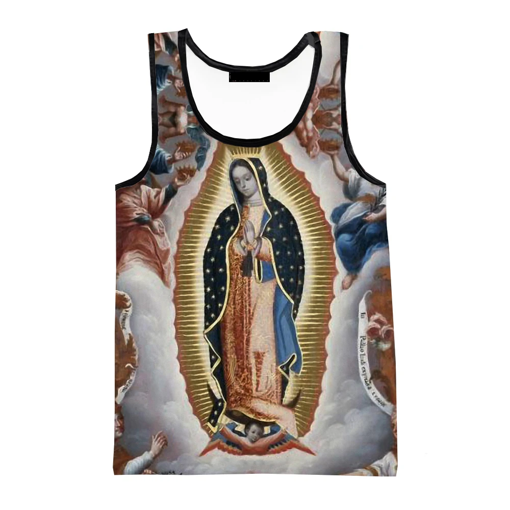 Men Guadalupe Virgin Mary Catholic 3D Printed Tank Tops Sleeveless Women Summer Harajuku Streetwear Personality Beach Tops Tees
Men Guadalupe Virgin Mary Catholic 3D Printed Tank Tops Sleeveless Women Summer Harajuku Streetwear Personality Beach Tops Tees