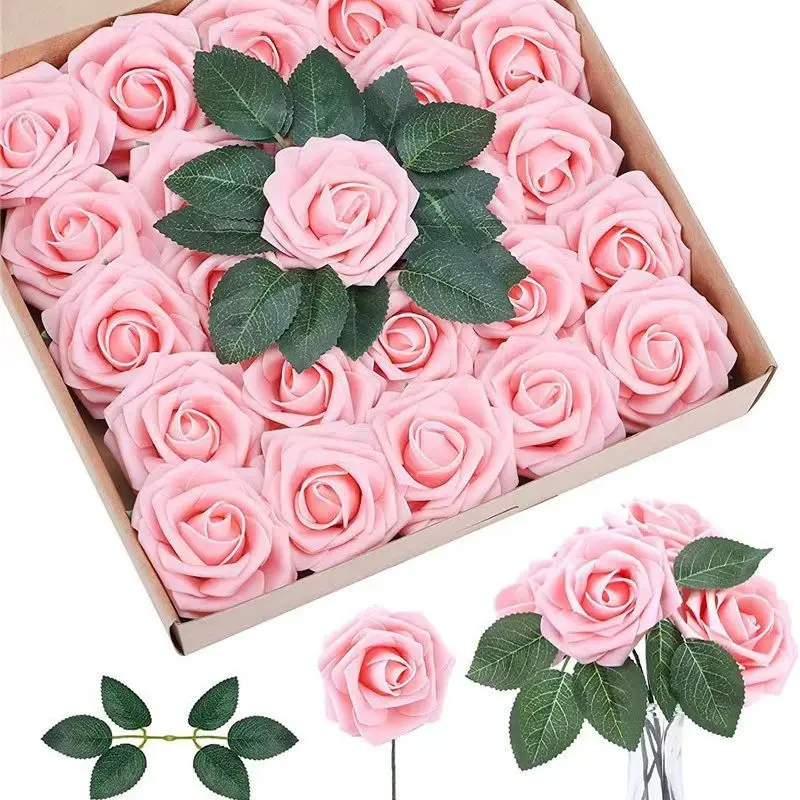 25Pcs Pink Roses Artificial Flower DIY Wedding Bridal Bouquets Foam Fake Rose With Stem Valentines Gift Home Party Decoration
25Pcs Pink Roses Artificial Flower DIY Wedding Bridal Bouquets Foam Fake Rose With Stem Valentines Gift Home Party Decoration