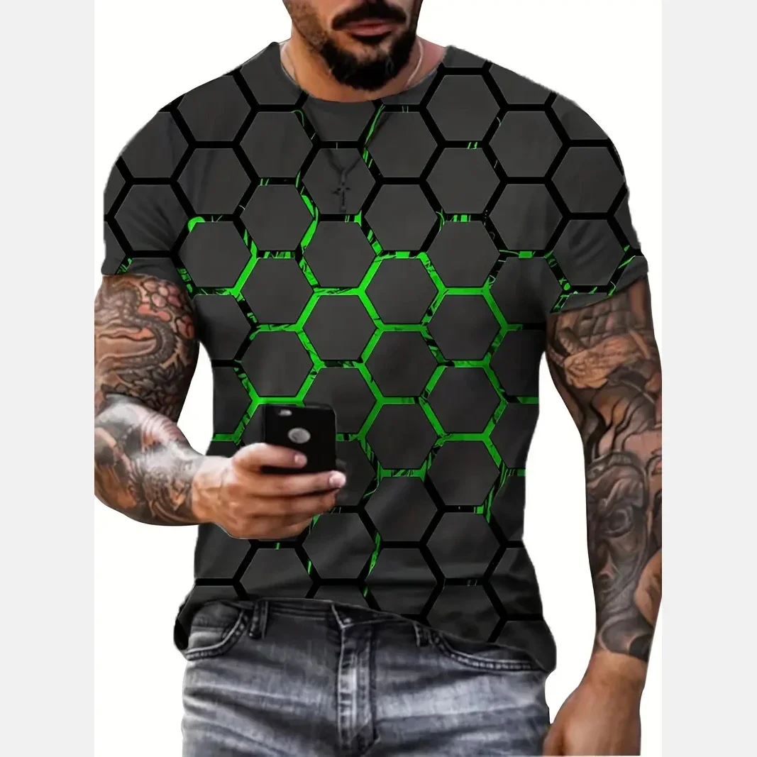 Geometric 3D Digital Pattern Print Men's T-shirts Causal Comfy Tees Short Sleeve Pullover Tops Men's Summer Outdoor Clothing
Geometric 3D Digital Pattern Print Men's T-shirts Causal Comfy Tees Short Sleeve Pullover Tops Men's Summer Outdoor Clothing