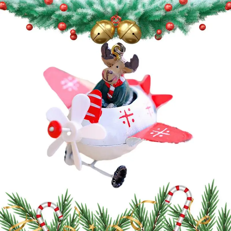

Santa Claus Decoration Airplane Ornament With Santa Claus Christmas Theme Pendant Iron Arts And Crafts Santa Decor For Christmas