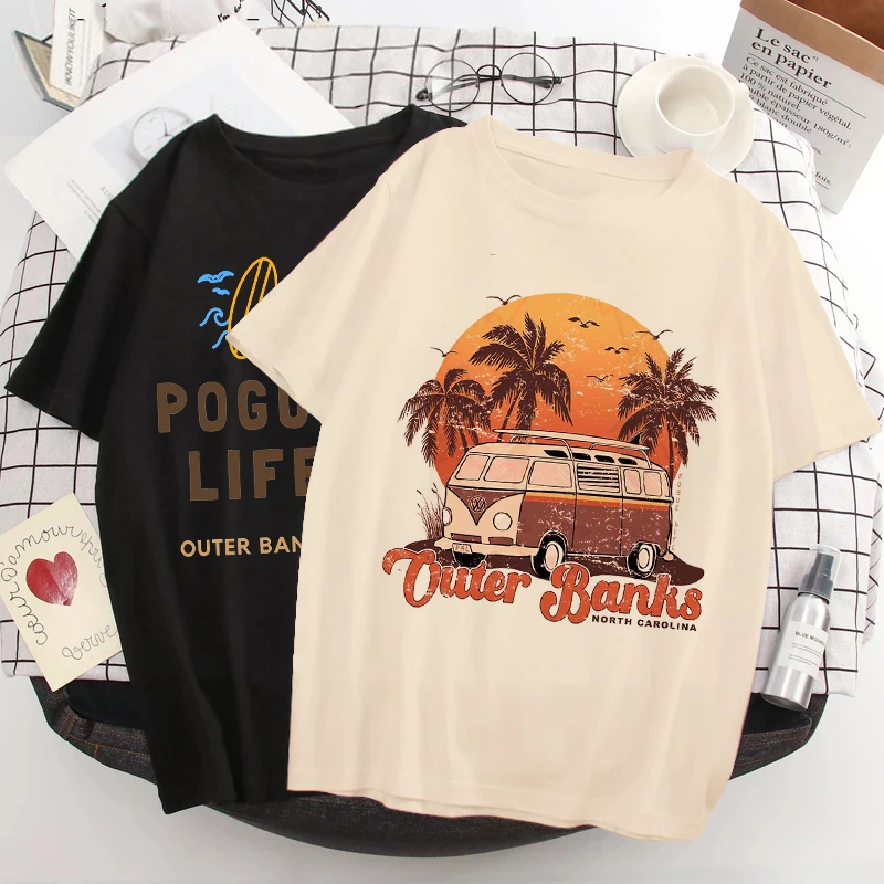 

Pogue Life Outer Banks T Shirt Women Aesthetic Tshirt North Carolina Outerbanks Harajuku T-shirt Unisex Graphic Tee Tops Female