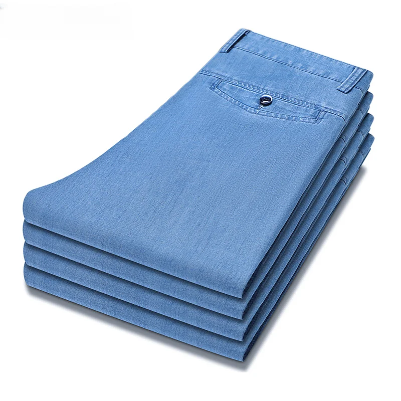 2023 Spring Summer New Men's Thin Light Blue Loose Jeans Business Fashion Lyocell Fabric Stretch Denim Trousers Male Brand Pants
2023 Spring Summer New Men's Thin Light Blue Loose Jeans Business Fashion Lyocell Fabric Stretch Denim Trousers Male Brand Pants