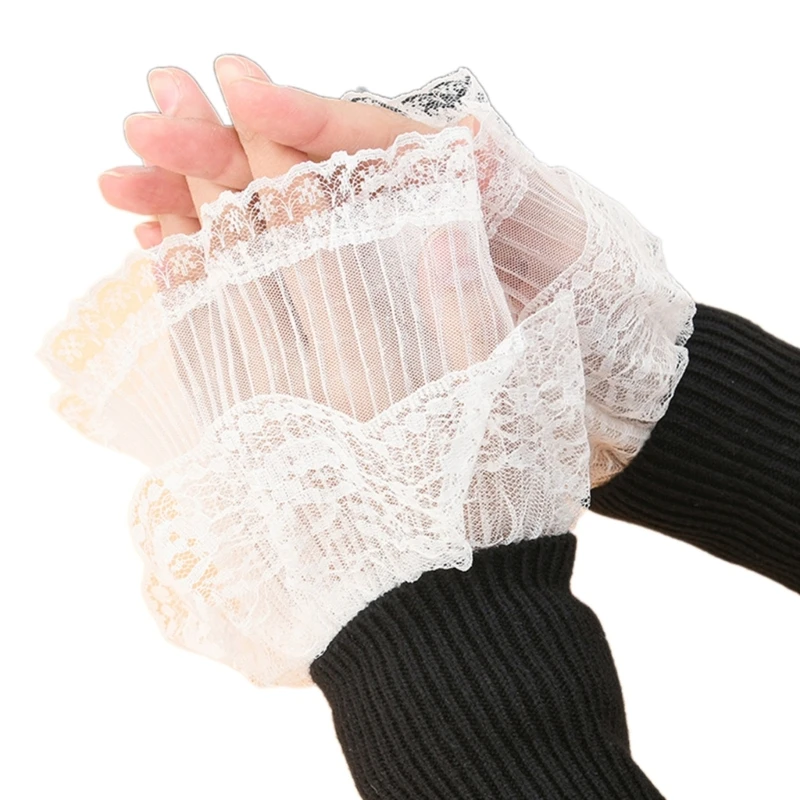 

Fairy Lace Wrist Cuffs For Shirts Sweater Lace False Sleeve Ornament Flared Ruffled Flared Sleeves False Wrist Cuffs