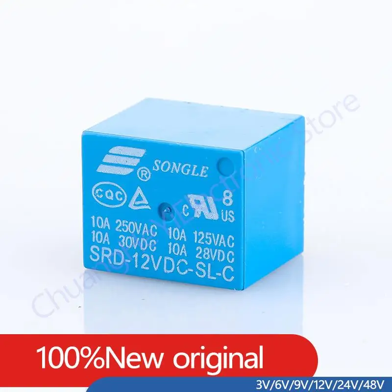 

5pcs Relays SRD-03VDC-SL-C SRD-05VDC-SL-C SRD-06VDC-SL-C SRD-09VDC-SL-C SRD-12VDC-SL-C 3V 5V 6V 9V 12V 24V 48V 10A 250VAC 5PIN