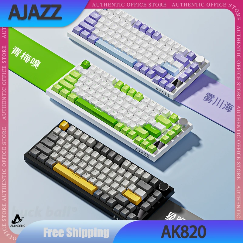 

Ajazz AK820 Gamer Mechanical Keyboard 3 Mode USB/2.4G/Bluetooth Wireless Keyboard RGB Backlight Hot Swap Gaming Keyboard Gifts
