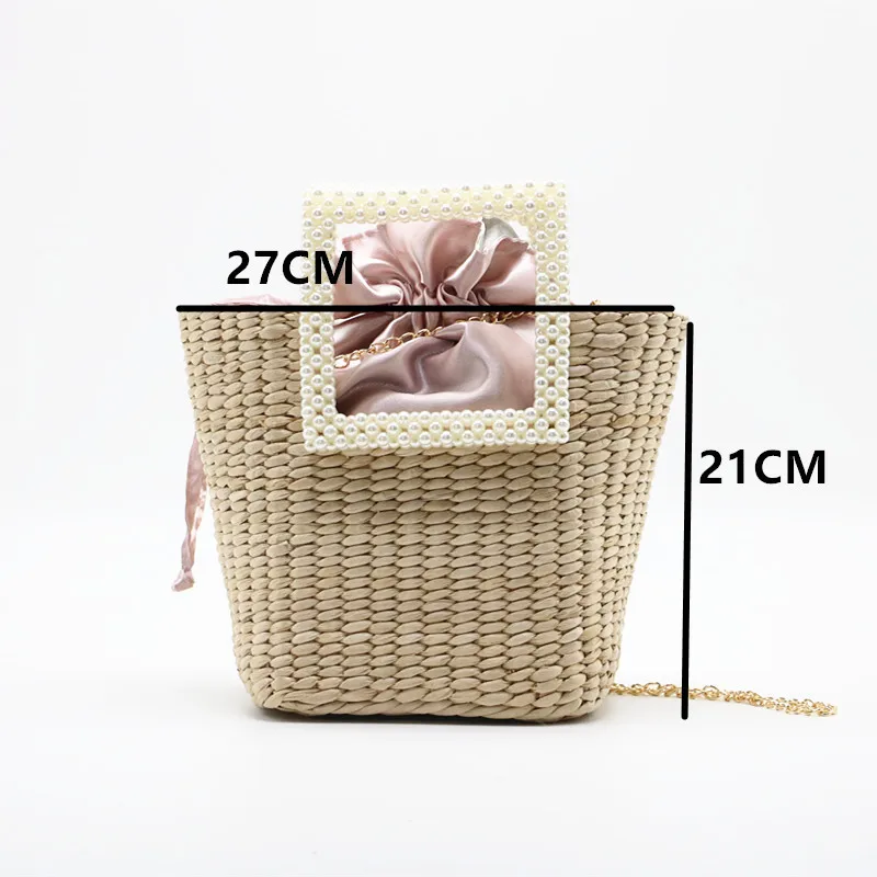 Pearl Beaded Wicker Tote - Luxury Beach Basket 11 Sc4c47736777e41c48348e87d7e439ba5z