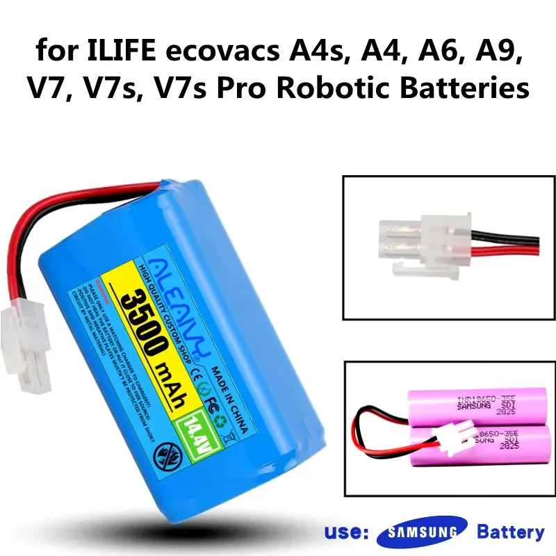 18650 14.8V 3500mAh Robot Vacuum Cleaner Li-ion Rechargeable Battery for ILIFE 14.4v ecovacs A4s, A4, A6, A9, V7, V7s, V7s Pro
18650 14.8V 3500mAh Robot Vacuum Cleaner Li-ion Rechargeable Battery for ILIFE 14.4v ecovacs A4s, A4, A6, A9, V7, V7s, V7s Pro