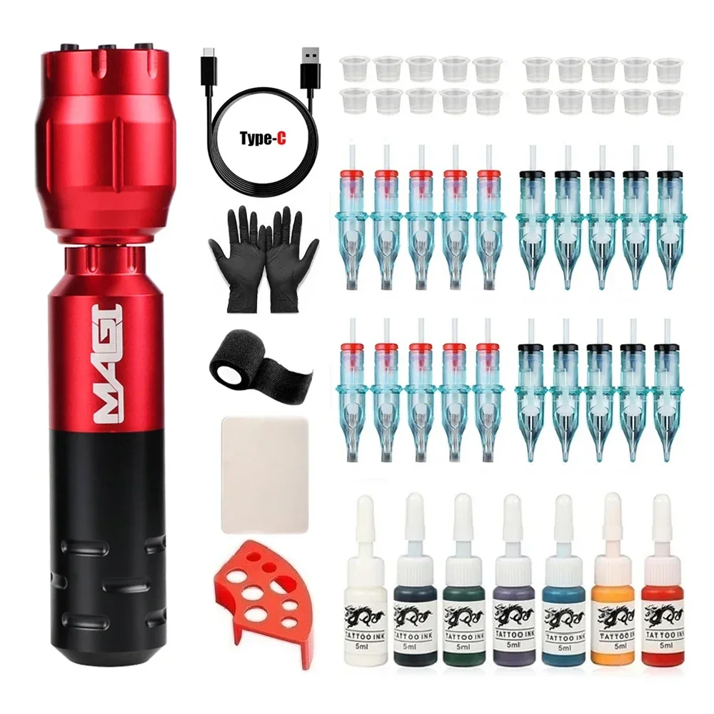 Wireless Tattoo Machine Kit for Beginners Permanent Makeup Rotary Tattoo Pen with 1500mAh LED Tattoo Power Supply for Body Art
Wireless Tattoo Machine Kit for Beginners Permanent Makeup Rotary Tattoo Pen with 1500mAh LED Tattoo Power Supply for Body Art