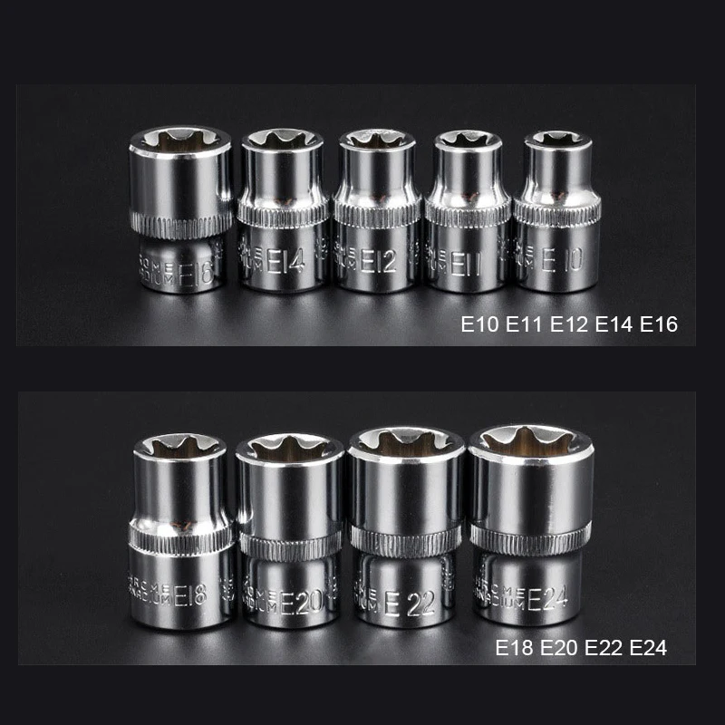 1pc 3/8 1/2 Inch Drive E Socket Wrench Head E10 E11 E12 E14 E16 E18 E20 E22 E24 Trox Female Socket Auto Repair Hand Tools
1pc 3/8 1/2 Inch Drive E Socket Wrench Head E10 E11 E12 E14 E16 E18 E20 E22 E24 Trox Female Socket Auto Repair Hand Tools