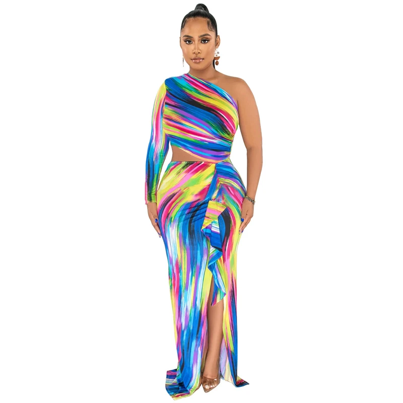 2023 Pencil Dress Summer And Autumn Women One Shoulder Long Sleeve Slim Fit Fashion Sexy Printed Ruffled Dress For African Women
2023 Pencil Dress Summer And Autumn Women One Shoulder Long Sleeve Slim Fit Fashion Sexy Printed Ruffled Dress For African Women