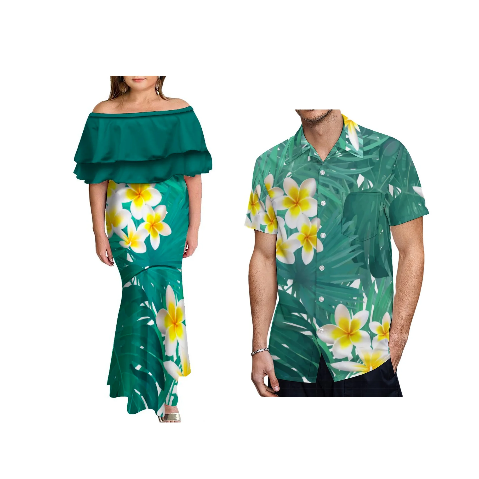

Высококачественные женские дешевые платья, полинезийское дизайнерское платье-Русалка с двойными оборками и открытыми плечами, Прямая поставка