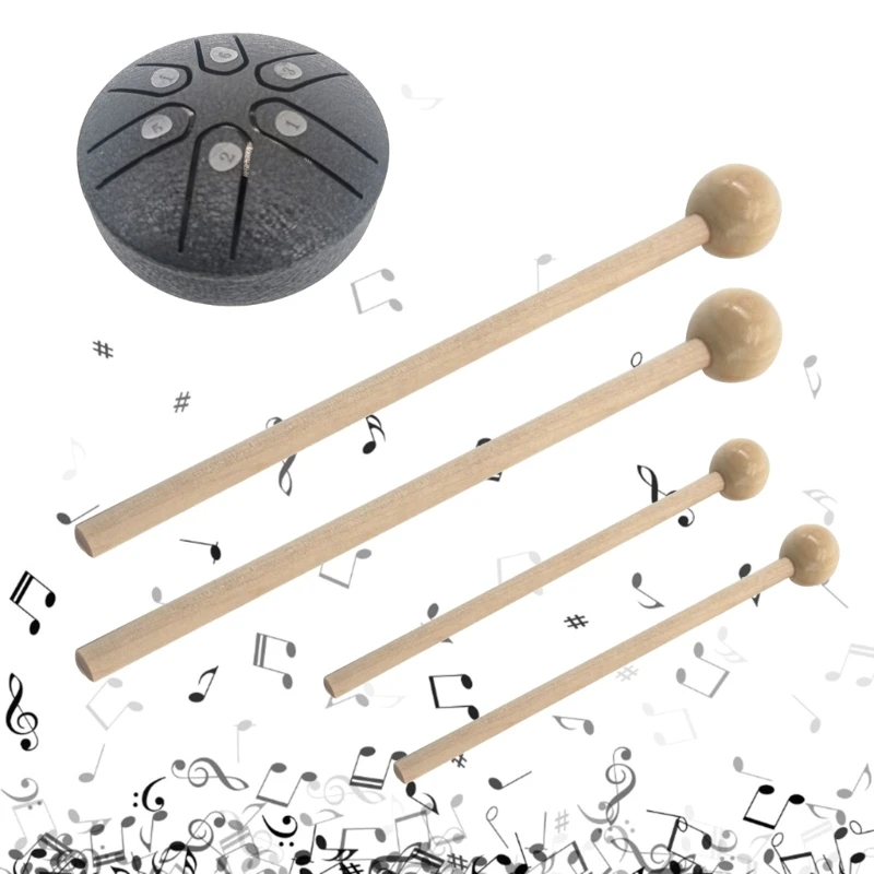 

2pcs Wooden Drum Mallet Stick Ethereal Drumstick Round Head Drum Sticks Percussion Instrument Accessories Drum Hammer G99D