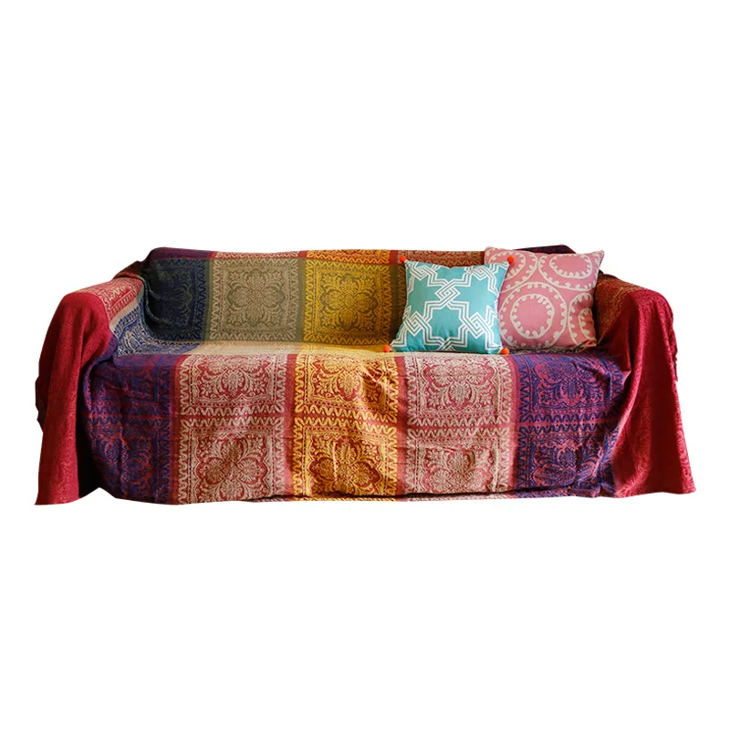 

Bohemian Tribal Throws Blankets Reversible Boho Hippie Chenille Jacquard Fabric Throw Covers Large Couch Furniture Sofa Chair