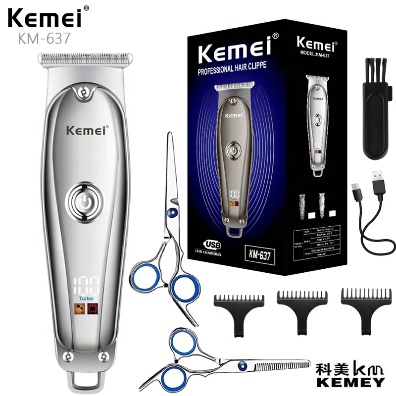Kemei KM-637 USB Charging Stainless Steel Haircut Set Professional Hair Cut Machine Hair Trimmer with LED Display Tondeuse T9
Kemei KM-637 USB Charging Stainless Steel Haircut Set Professional Hair Cut Machine Hair Trimmer with LED Display Tondeuse T9